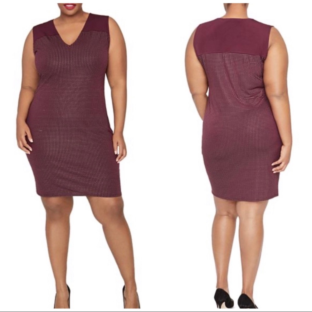 NWT Rachel Roy Callie Deep V-Neck Fitted Dress